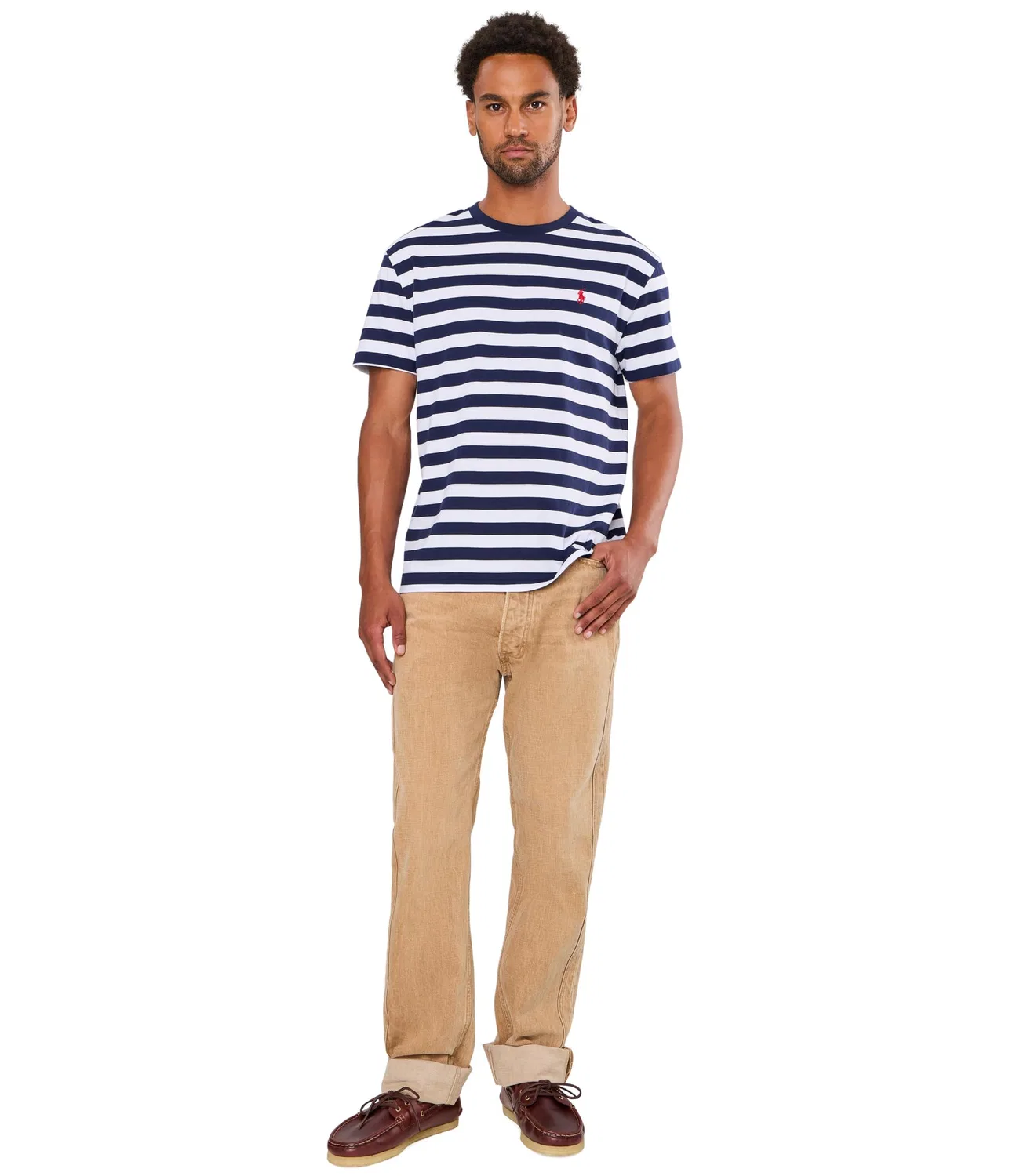 Футболка с коротким рукавом в полоску и круглым вырезом Polo Ralph Lauren, Newport Navy/White — фото 2