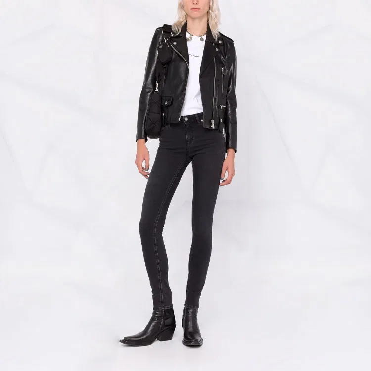 Женские джинсы с завышенной талией Climb Mid Rise Acne Studios, Black — фото 3