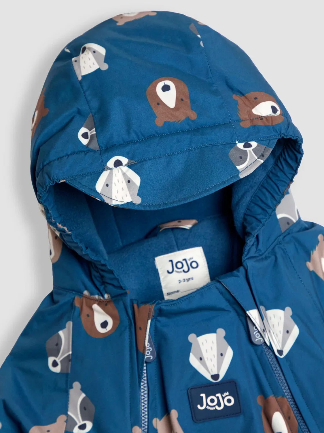 Комбинезон Fleece-lined Waterproof Puddle Suit, JoJo Maman Bébé, Blue Woodland — фото 3