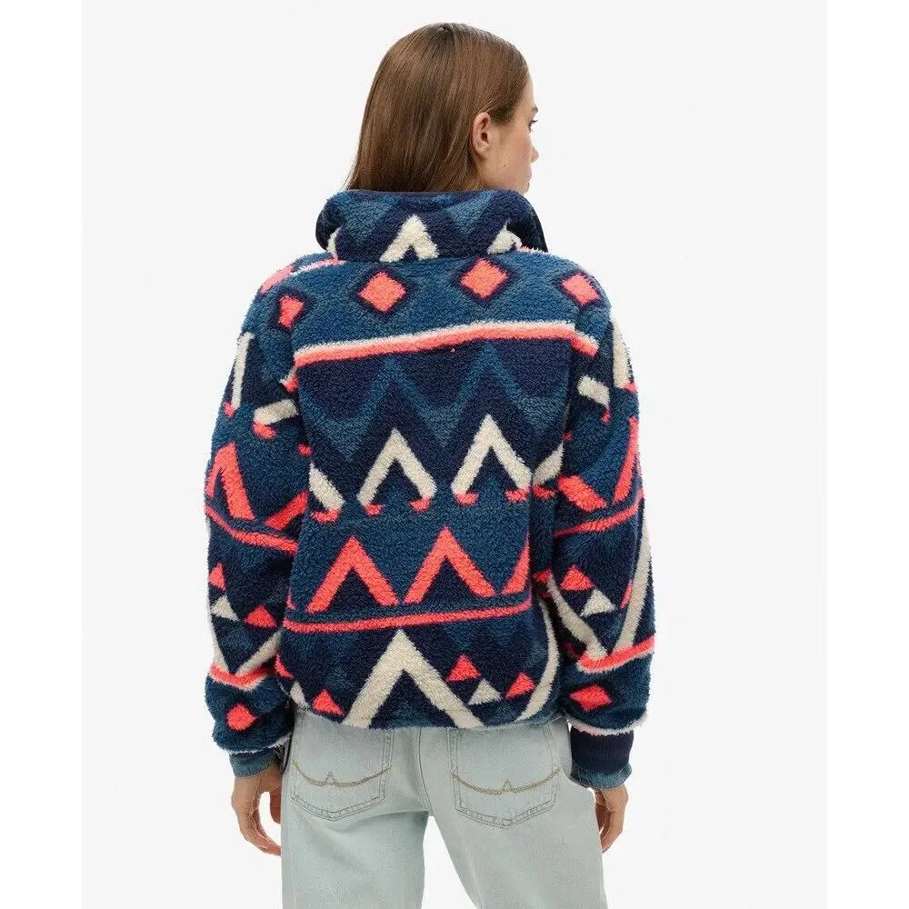 Женский свитшот с полузастежкой Superdry Super Soft, Синий — фото 4