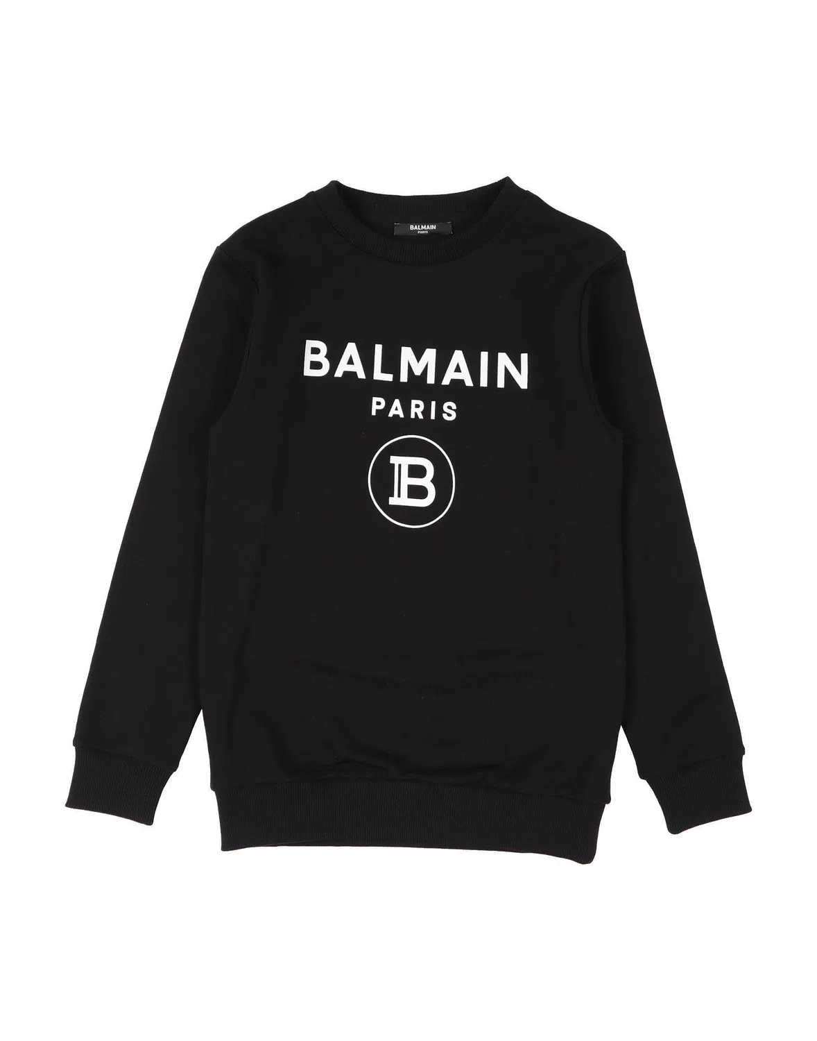 Детское худи из флиса с принтом Balmain, черный