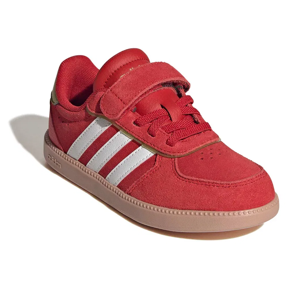 Детские кроссовки для девочек с кожаным верхом Breaknet Sleek Adidas, Red — фото 2