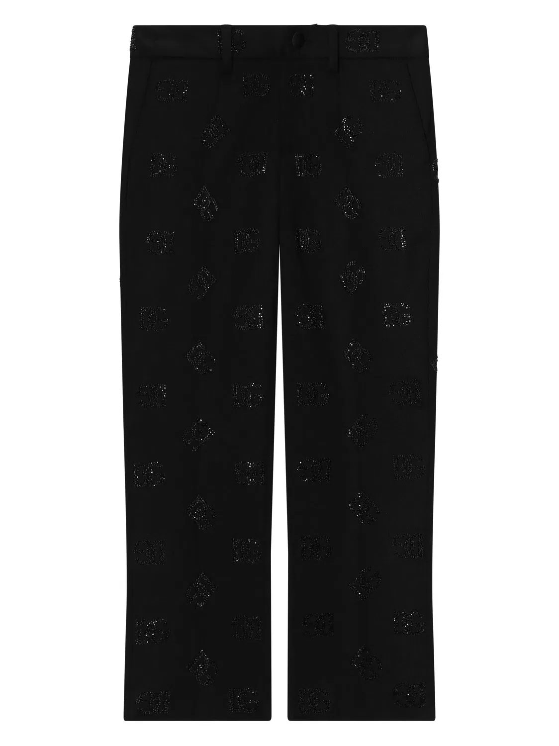 Штаны с логотипом из шершащей смеси Dolce & Gabbana, черный