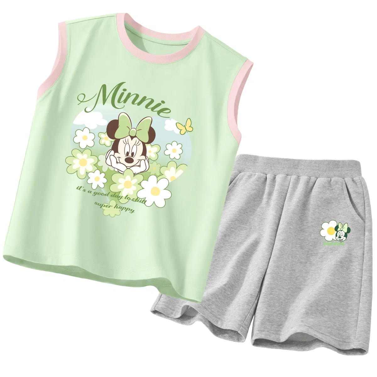 Костюм спортивный повседневный Disney, Di Floral Pink Green+Di Floral K Gray