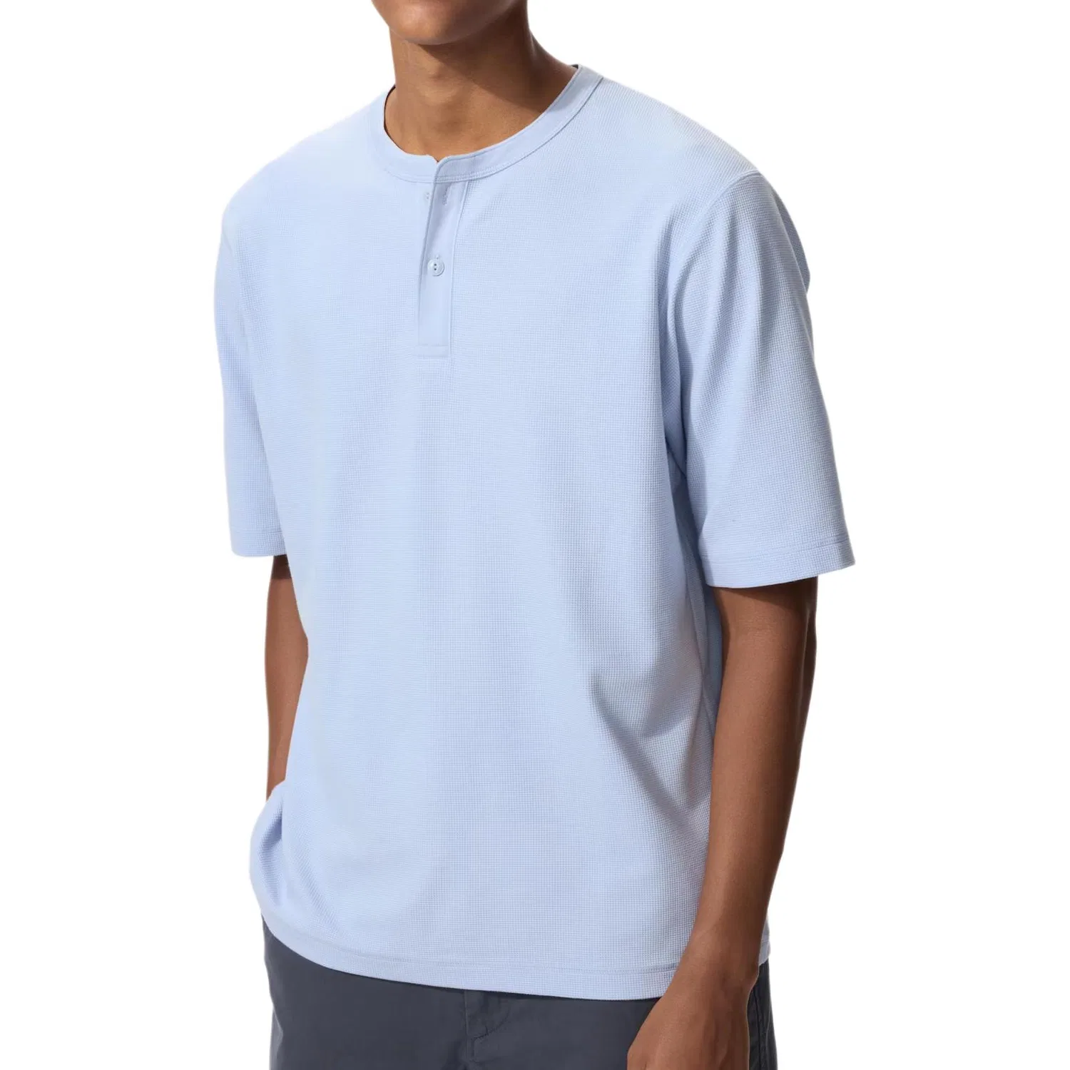 Детская футболка с отложным воротником Henry Collar UNIQLO, Blue