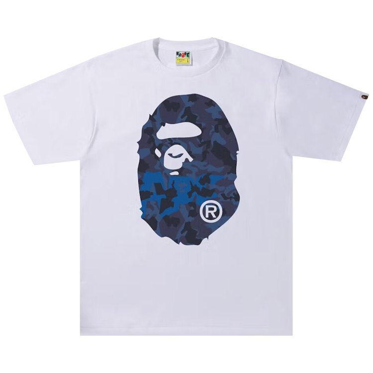 

Футболка BAPE Sand Camo Big Ape Head Tee 'White/Navy', белый
