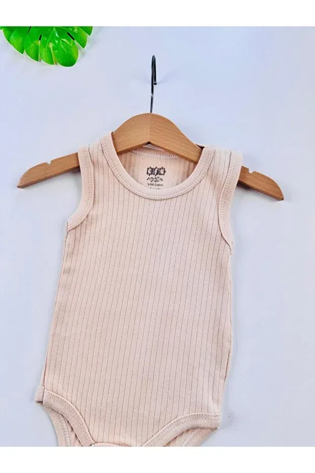 Детское боди для новорожденных без рукавов Efu Baby, Beige — фото 3
