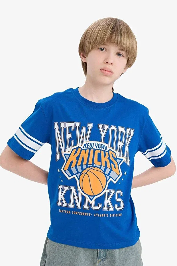 Детская футболка для мальчиков с принтом Nba New York Knicks Defacto, Blue — фото 4