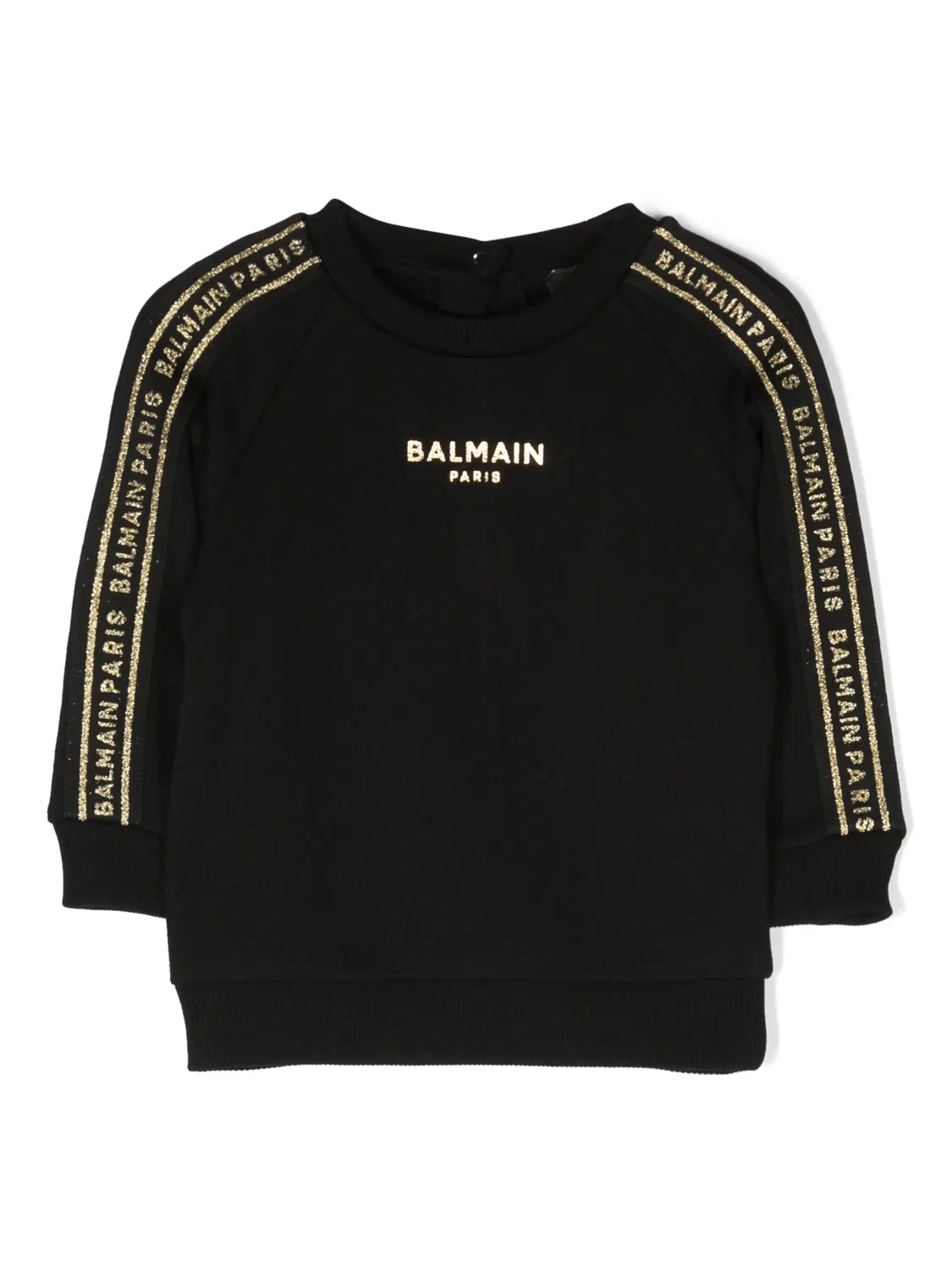 Свитшот с круглым вырезом и логотипом Balmain, черный