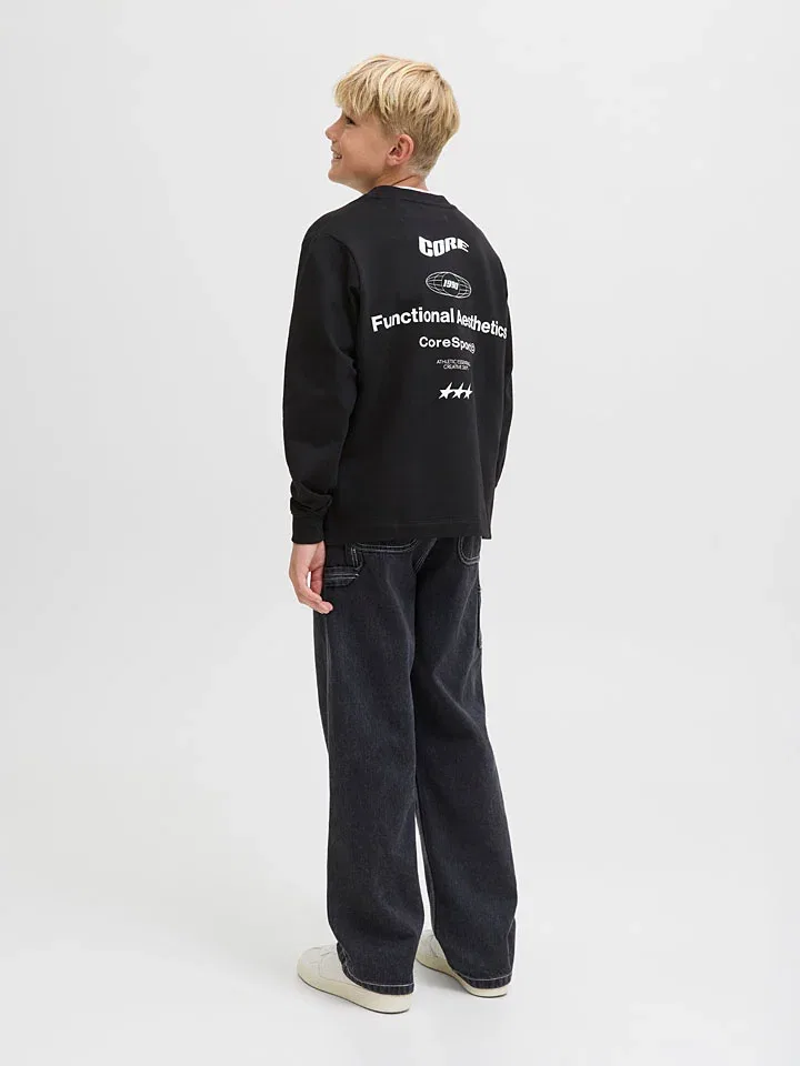 Свитшот с принтом Signal Jack & Jones Junior, черный — фото 3