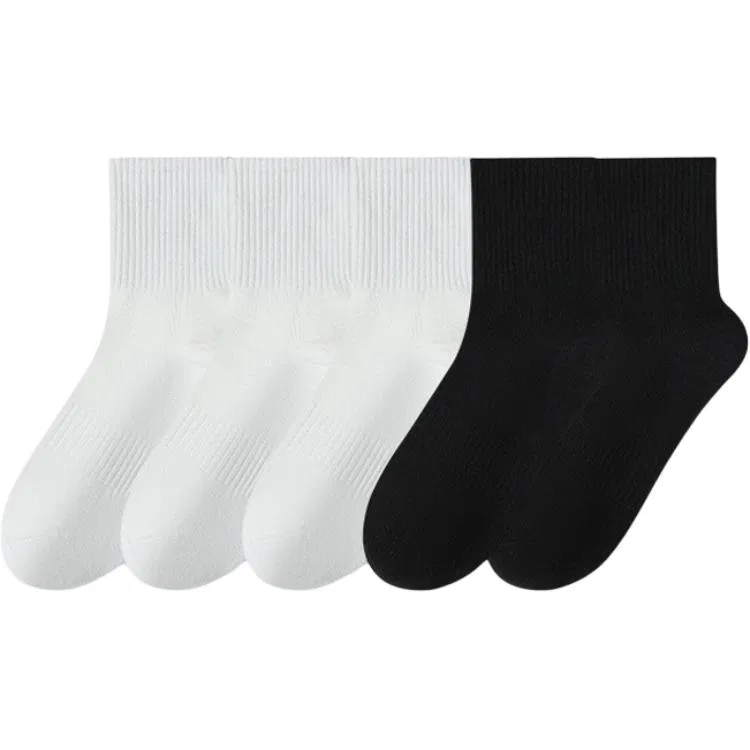 Детские носки-гольфы набор 5 пар DUSHILIREN, Цвет 5 Pack Long Shaft (3 White+2 Black)