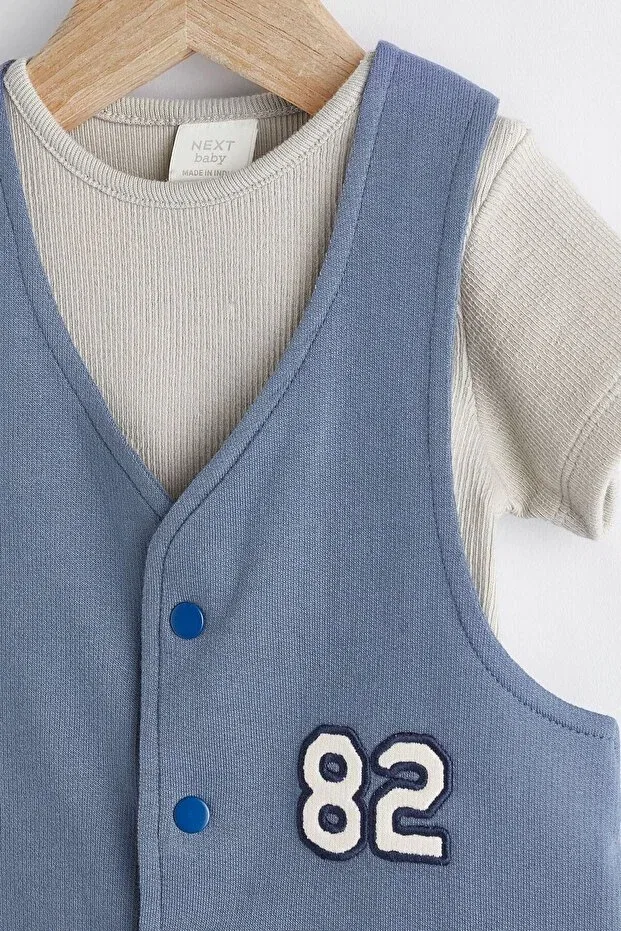Детский комбинезон хлопковый комплект из 2 предметов Next Baby, Blue — фото 4