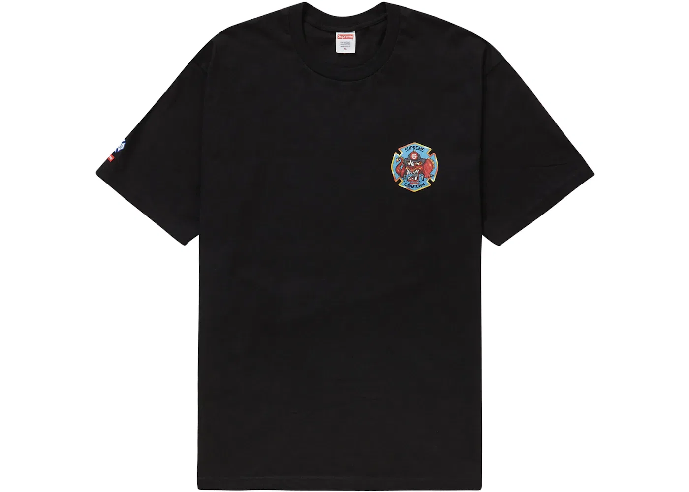 Мужская футболка с принтом Supreme FDNY Engine 9 Tee, Black