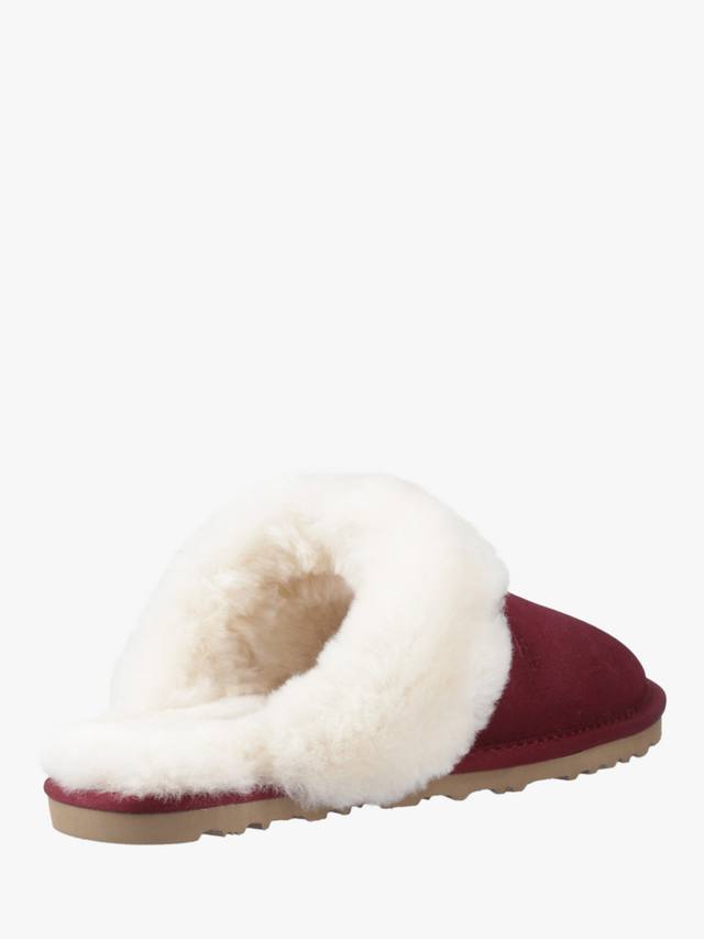 Саманта замшевые тапочки-мулесы с овчиной на воротнике Hush Puppies, Wine — фото 3