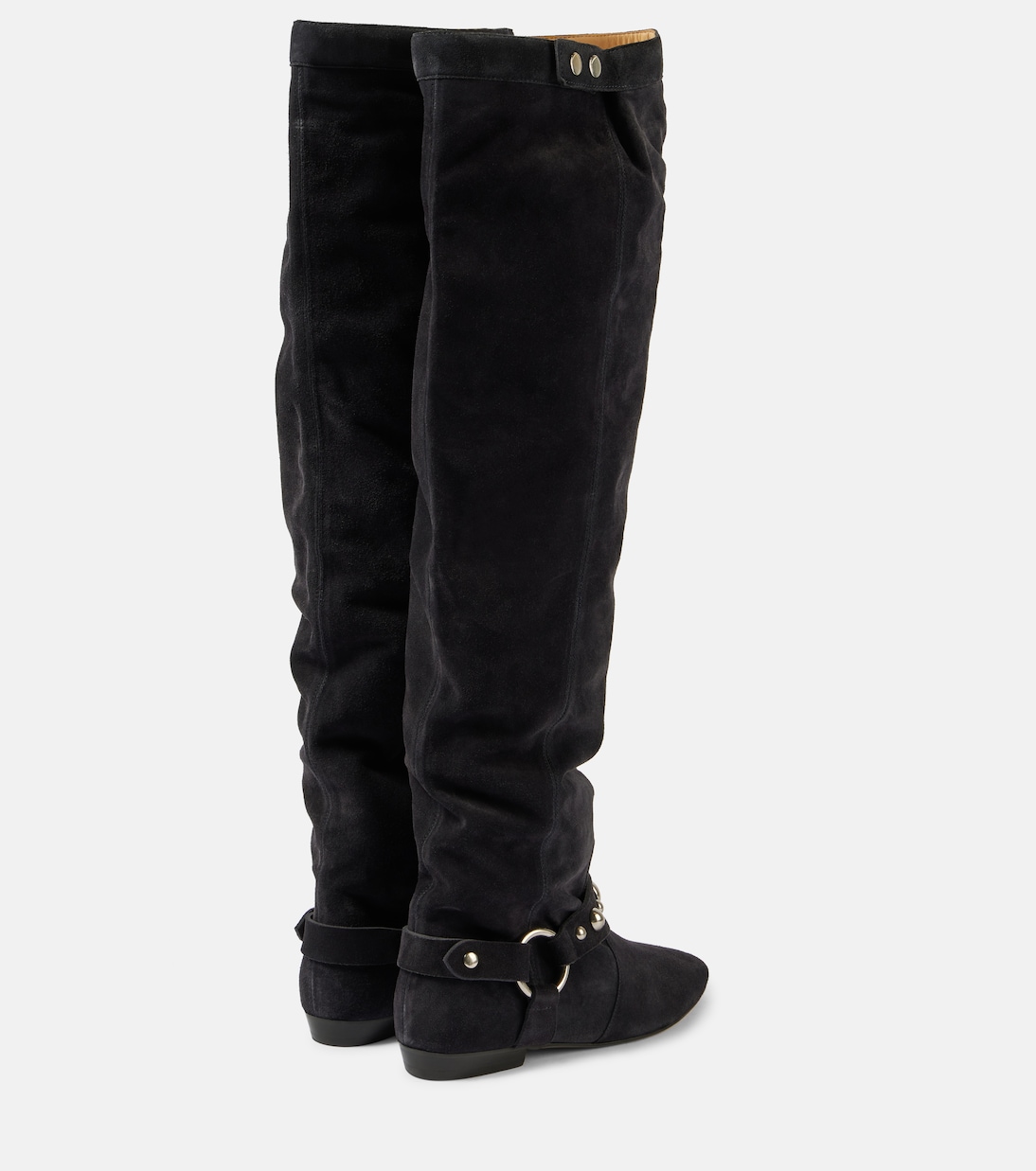 Замшевые сапоги выше колена Selize Isabel Marant, Faded Black — фото 3