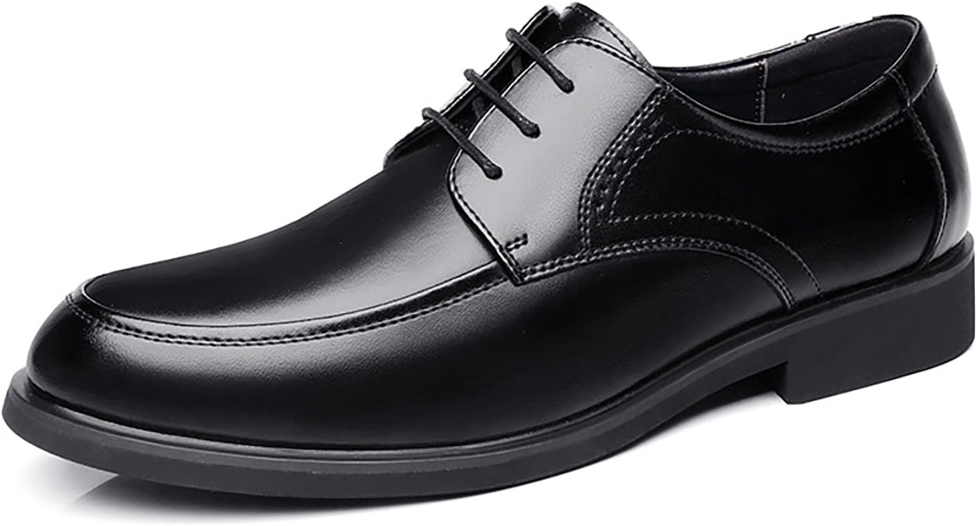 

Мужские кожаные оксфорды на шнуровке с классическим круглым носком, противоскользящей подошвой и устойчивым каблуком, деловые дерби, офисные, свадебные, для вечеринок и выпускных Nxnbhsl, черный