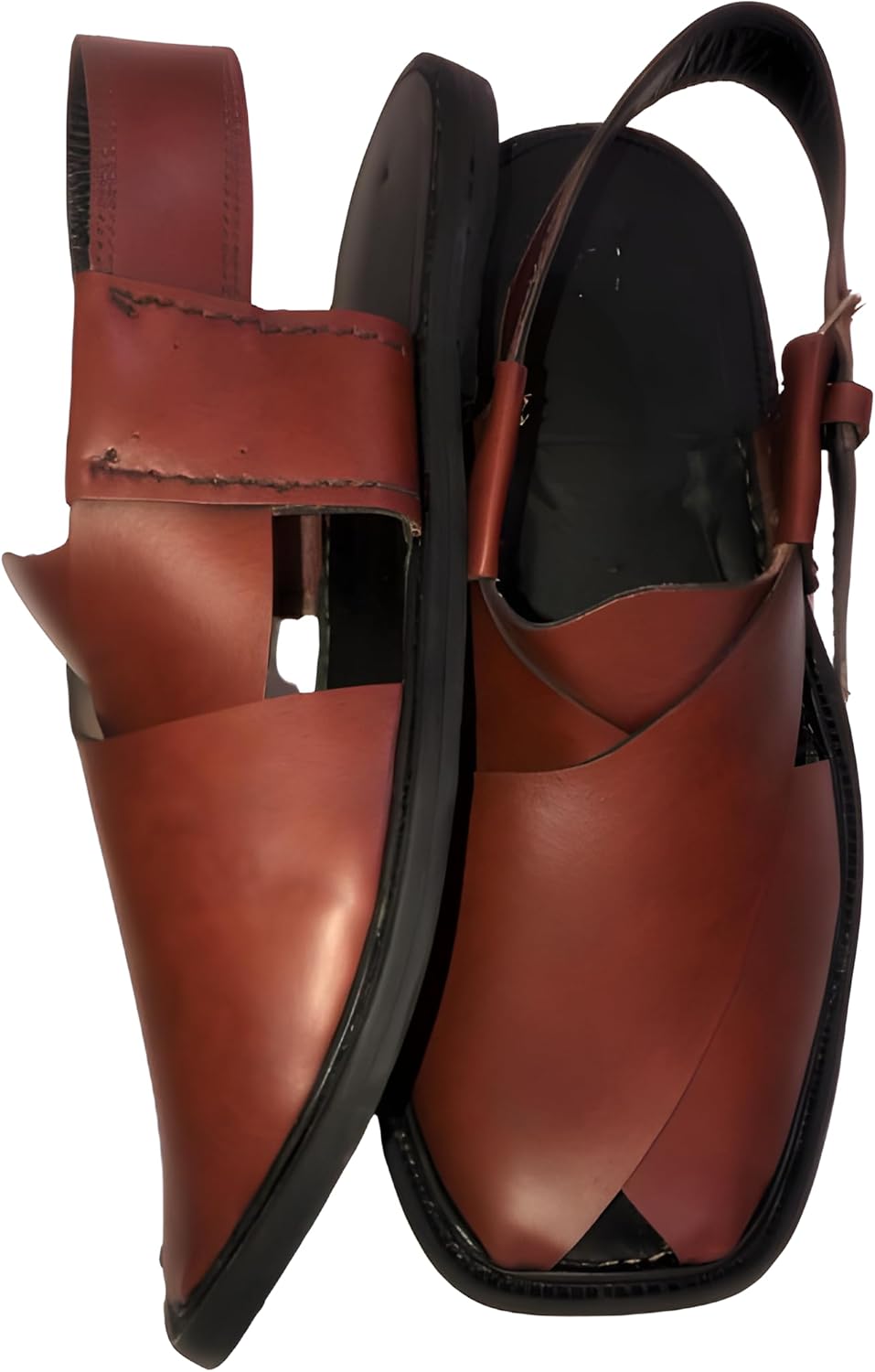 

Мужские элегантные сандалии Пешаури ручной работы из кожи/шлепанцы/чаппалы/сланцы красновато-коричневого цвета Generic