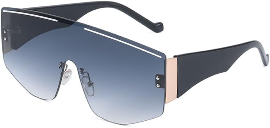 

Винтажные солнцезащитные очки LVTFCO большого размера в квадратной оправе без дужек для мужчин и женщин. Модные солнцезащитные очки в широкой оправе, цельные, Wtyj145 Grey