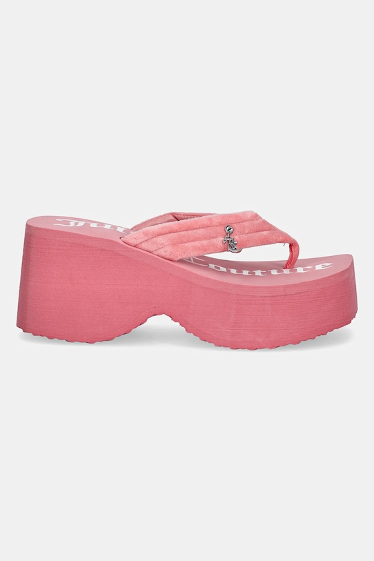 Шлепки Whitney Velour Y2K на платформе Juicy Couture, розовый — фото 2