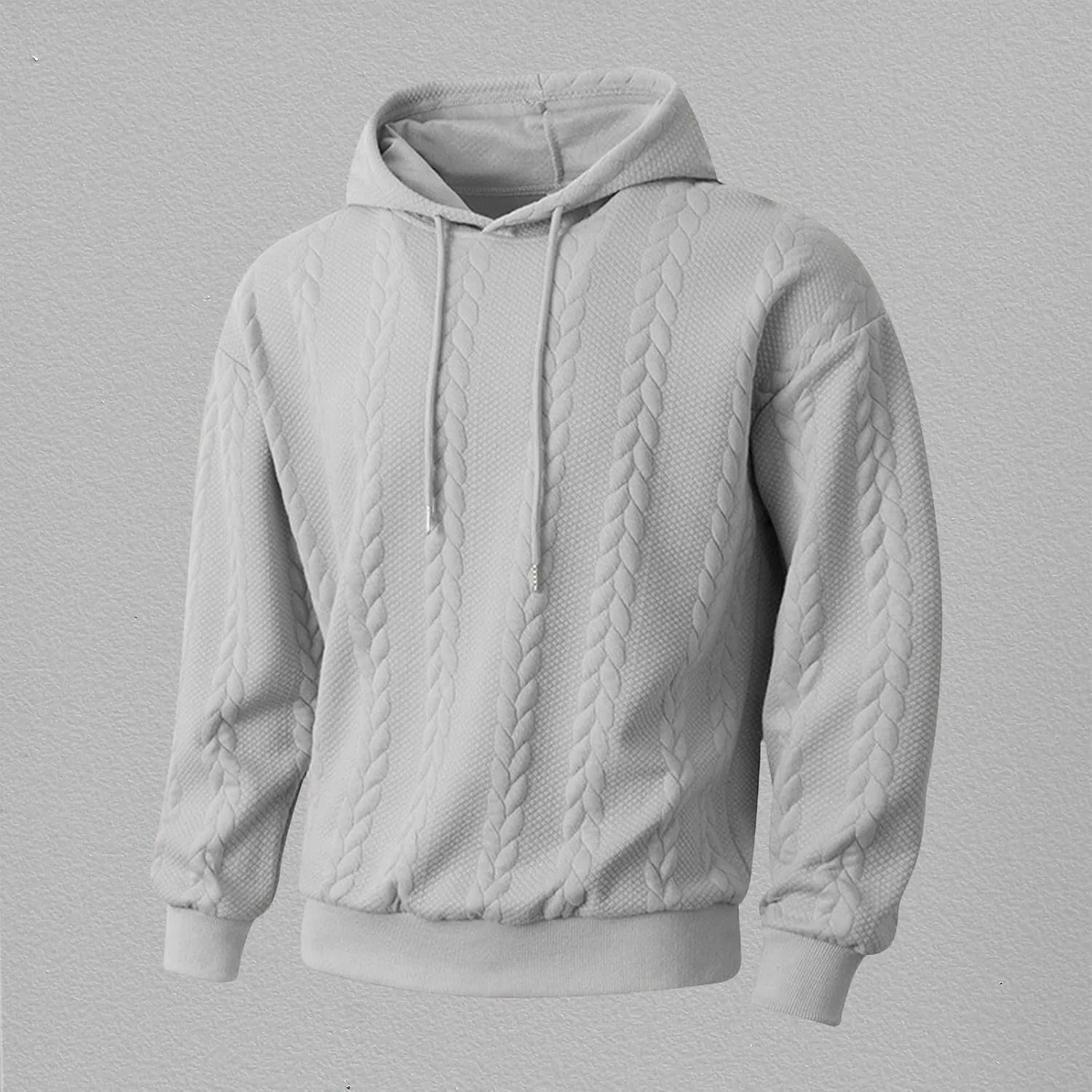 Мужская худи с жаккардовым узором, casual, slim fit, легкая — фото 2