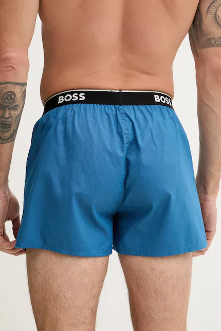 Боксеры мужские из хлопка 2P Boxer Shorts EW 2 шт BOSS, синий — фото 4