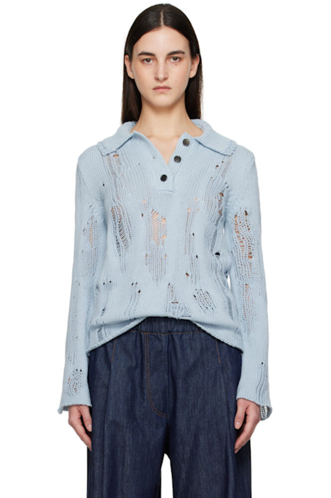 

Синее поло из натурального шнура Acne Studios