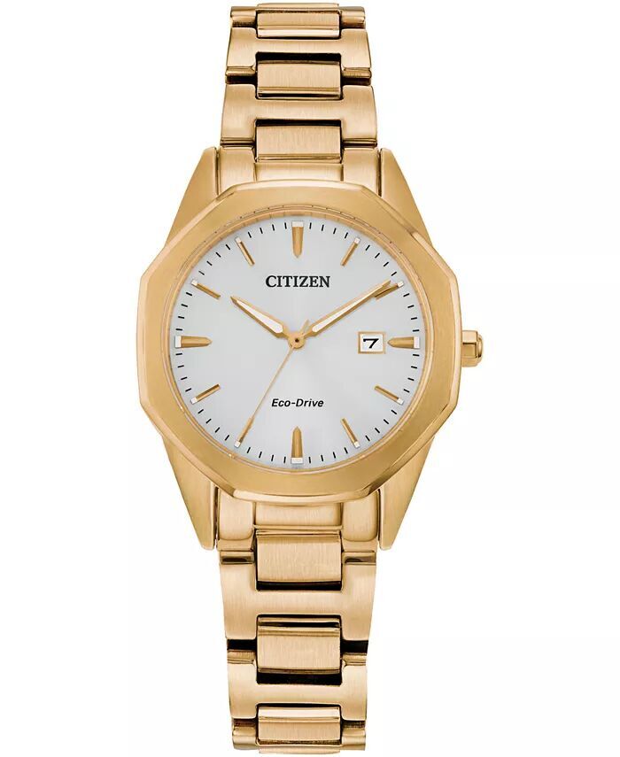 

Женские часы Eco-Drive Corso с золотистым браслетом из нержавеющей стали, 28 мм Citizen