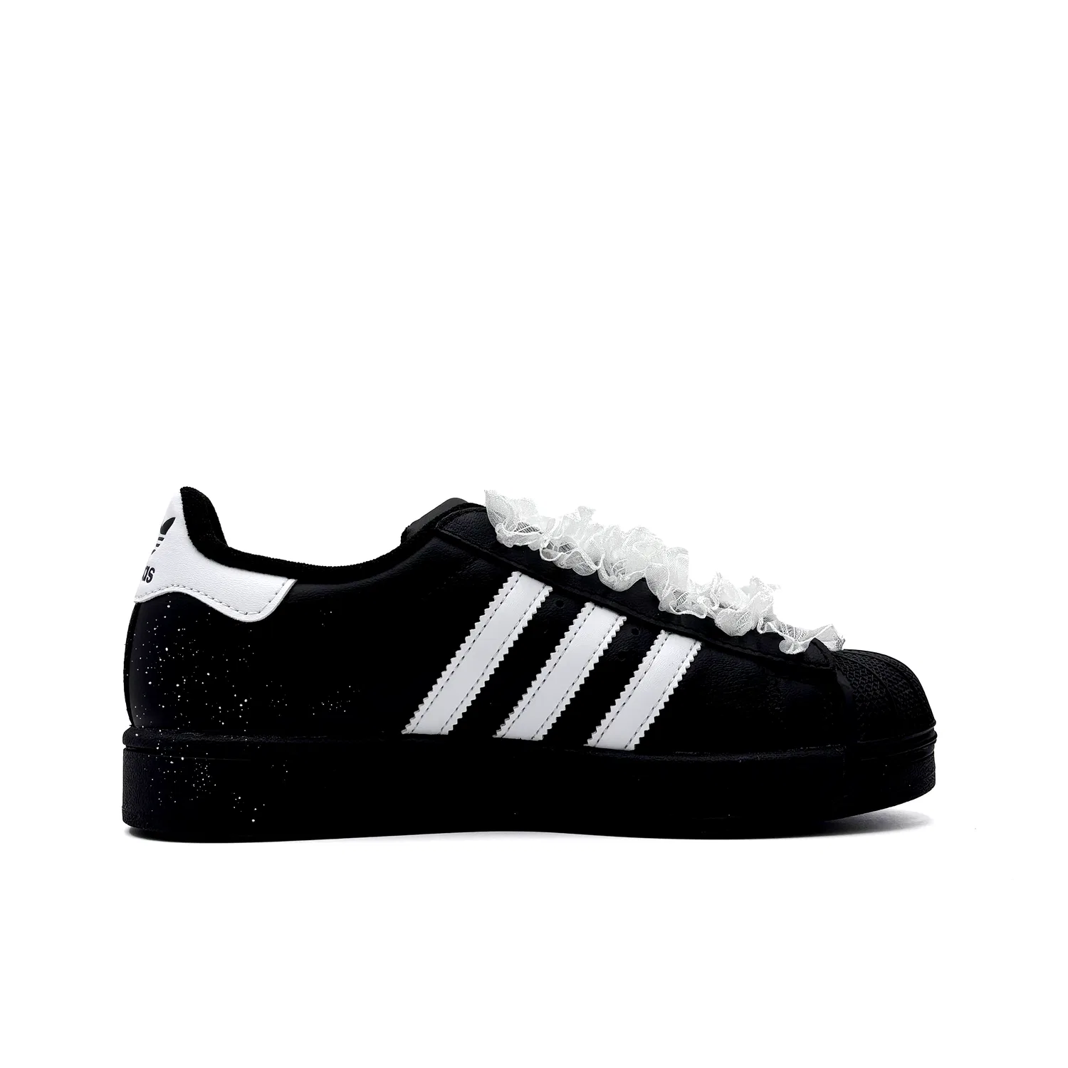 Кроссовки Superstar 2 White Bowknot Leather Abrasion Resistant низкие Adidas Originals, Black — фото 3