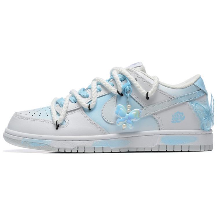 

Кроссовки Nike Dunk Skateboarding Shoes Women's Low-top White Blue, белый