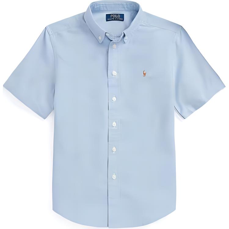 Polo Ralph Lauren Однотонная рубашка летняя Kids' Blue — фото 3