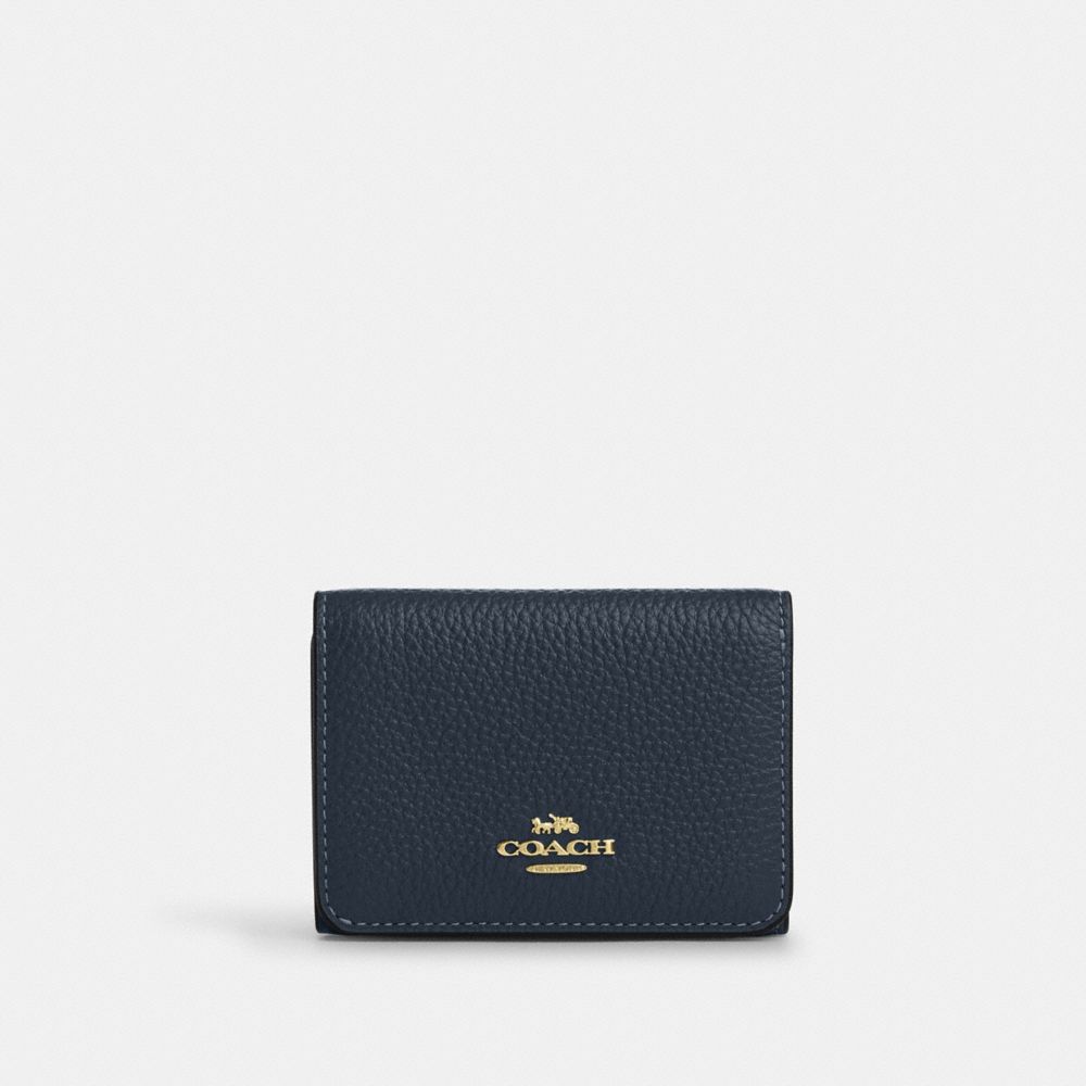 

Кошелек Coach Card Holder Wallet, цвет Gold/Denim Multi