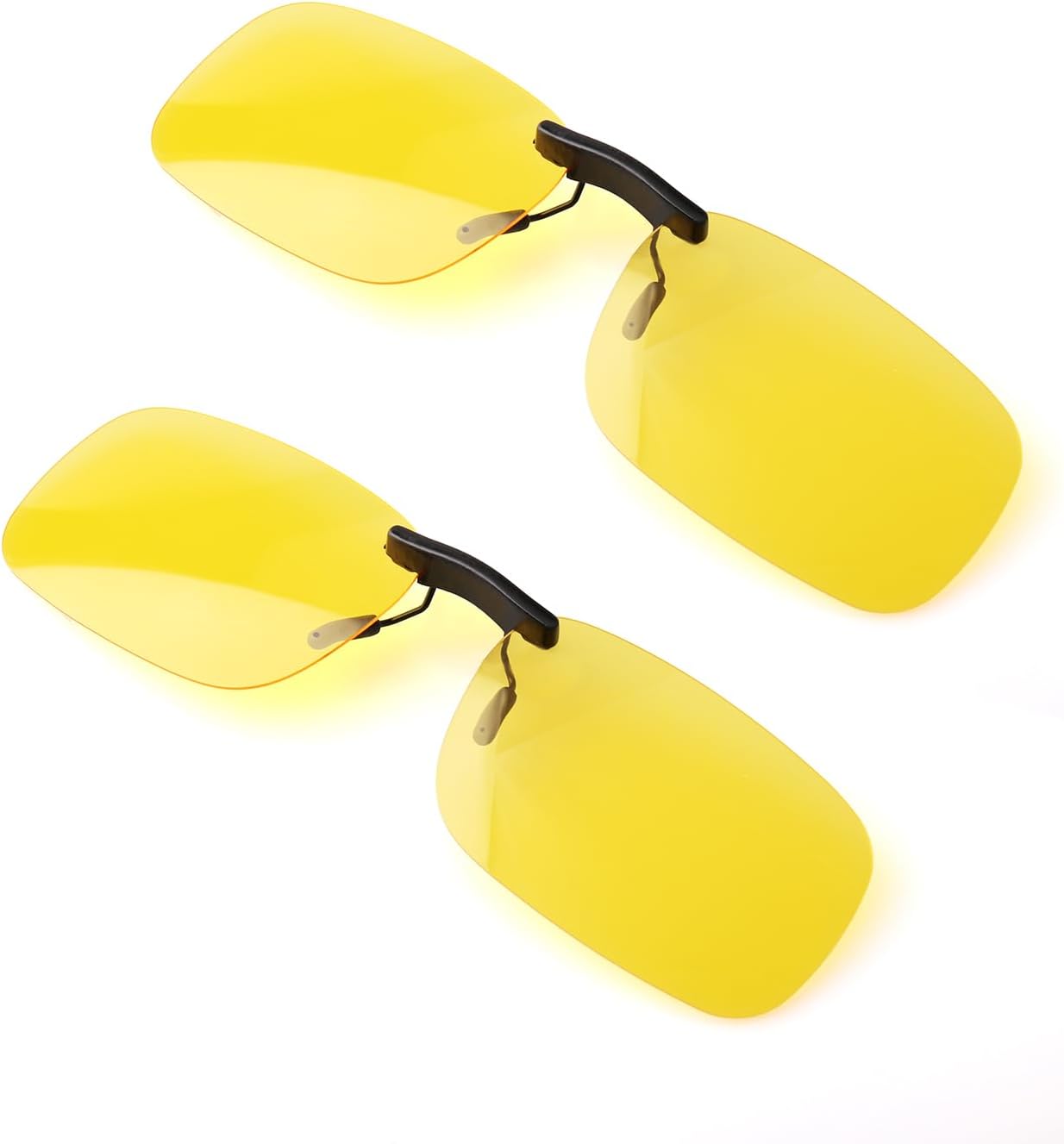 

Очки для вождения в ночное время, накладные очки ночного видения, антибликовые поляризованные желтые линзы HD, компактная посадка, не откидываются FIMOSON, A02 Yellow Night Vision Clip on/2 Packs