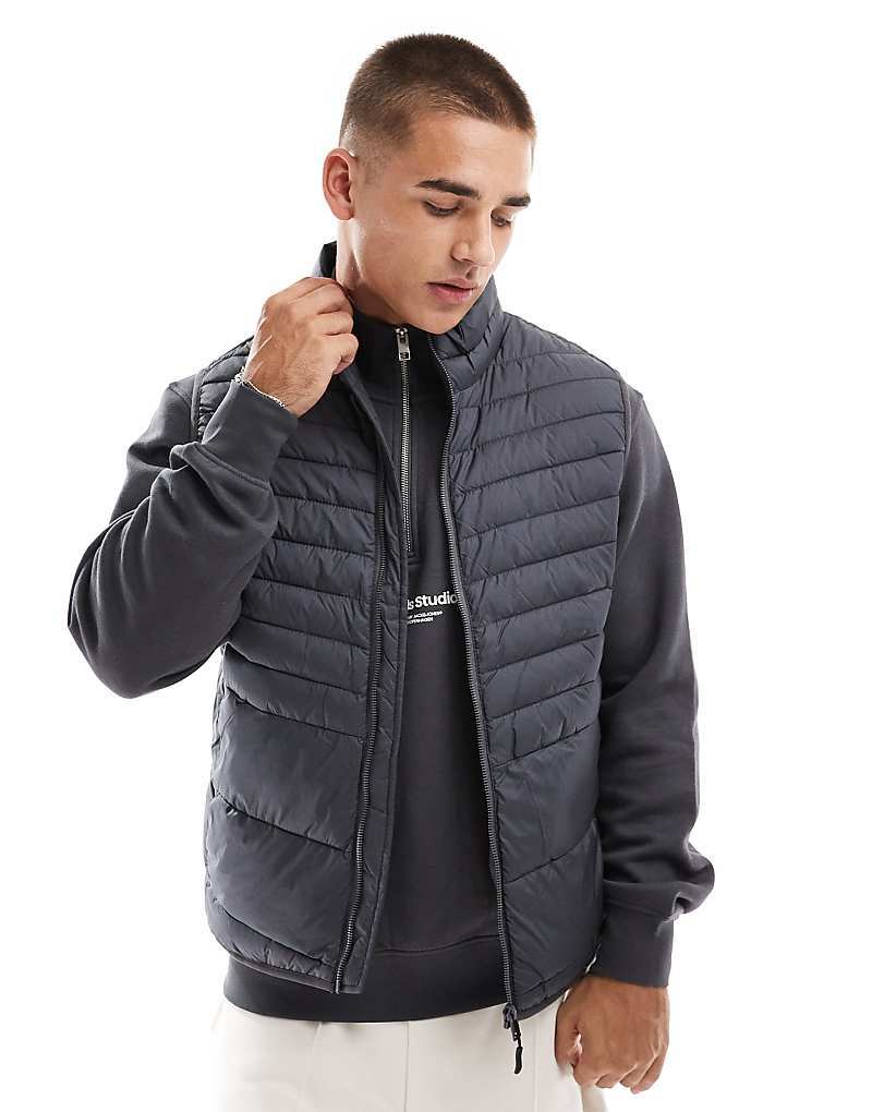 

Темно-серый складной утепленный жилет Jack & Jones