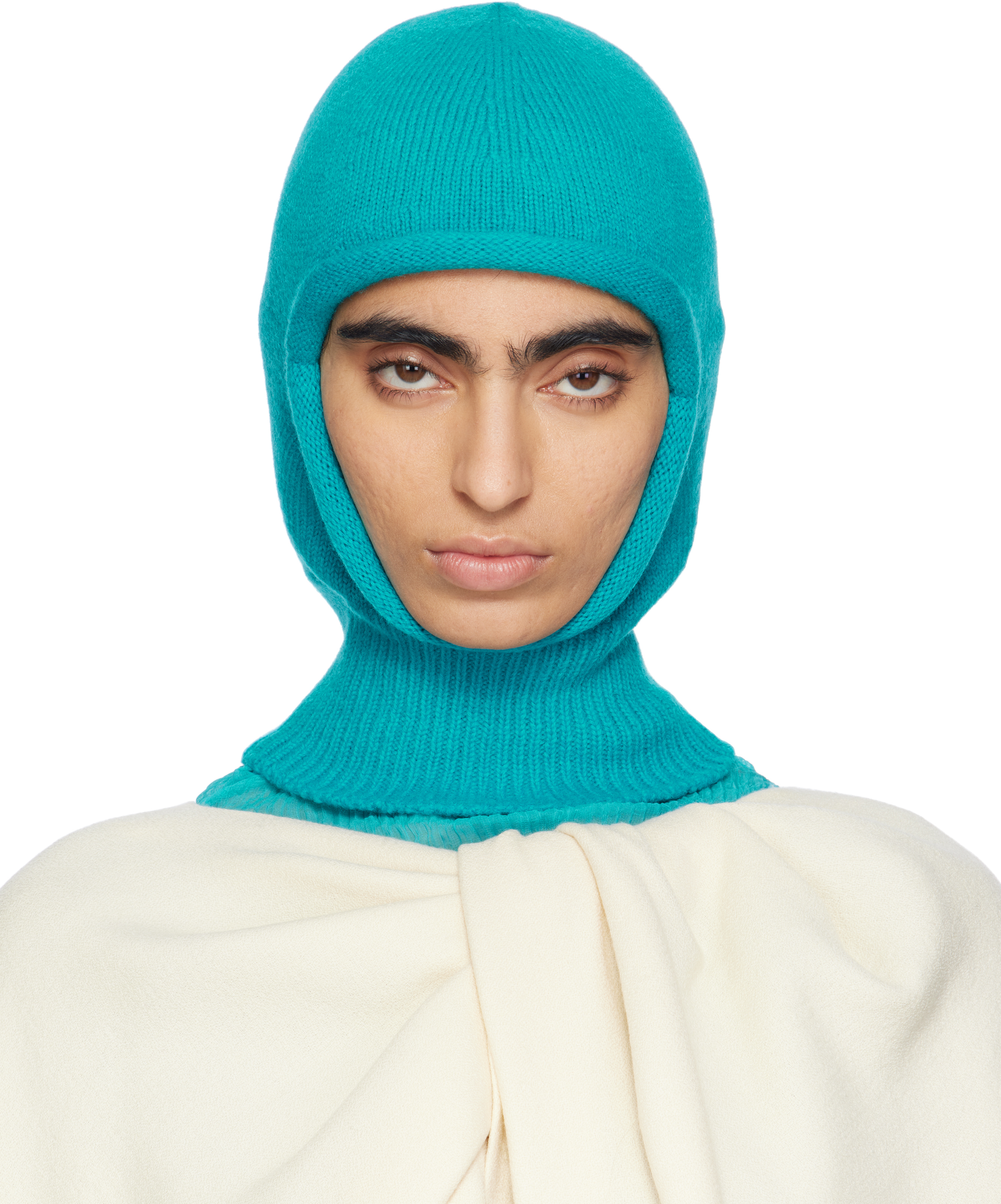 

Балаклава из толстой синей шерсти ISSEY MIYAKE