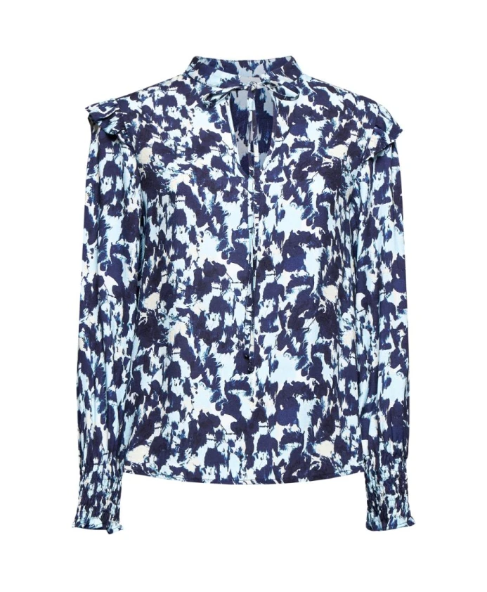 

Блузка с принтом и завязками на шее. Silvian Heach, мультиколор