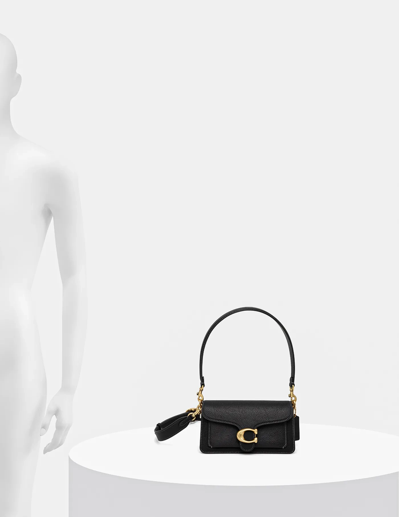 

Сумочка из полосатой кожи Coach, черный