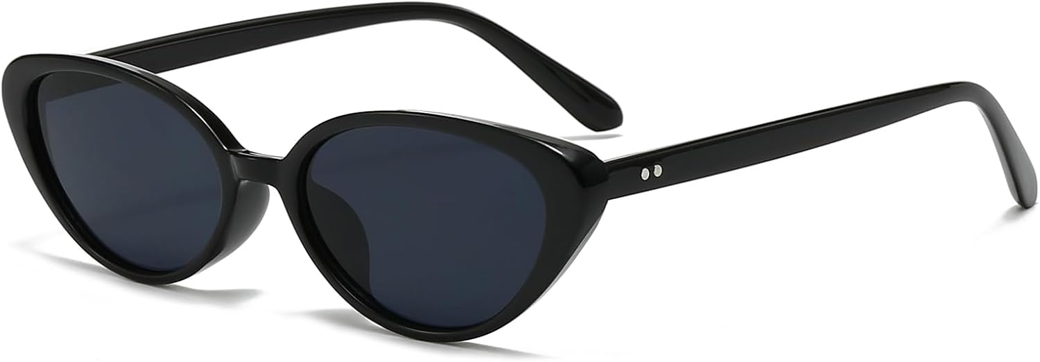 

Солнцезащитные очки LJCZKA в стиле ретро, ​​овальные, для женщин и мужчин, 90-е годы, маленькие овальные, модные, винтажные, в стиле «кошачий глаз», защита UV400, Black Grey