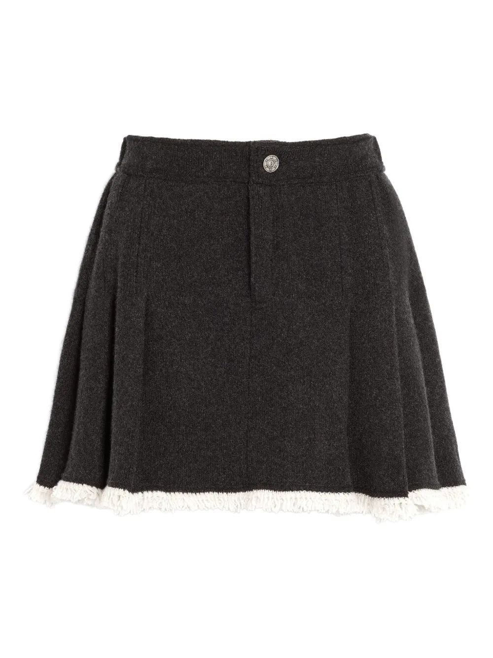 

Плиссированная юбка мини из смесового кашемира Barrie, черный