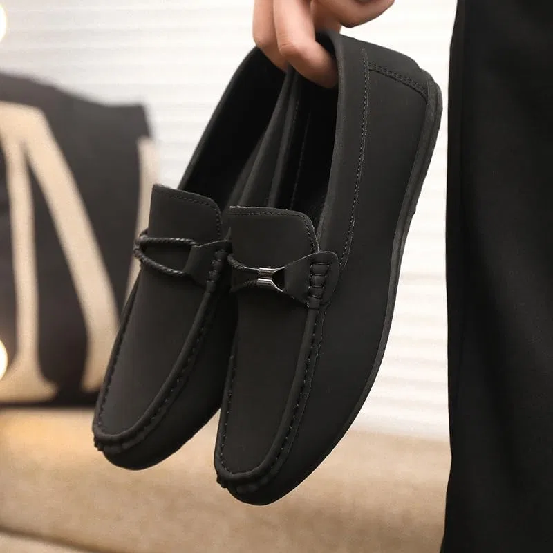Лоферы мужские кожаные Moccasins Shoes Black SayfuR — фото 2