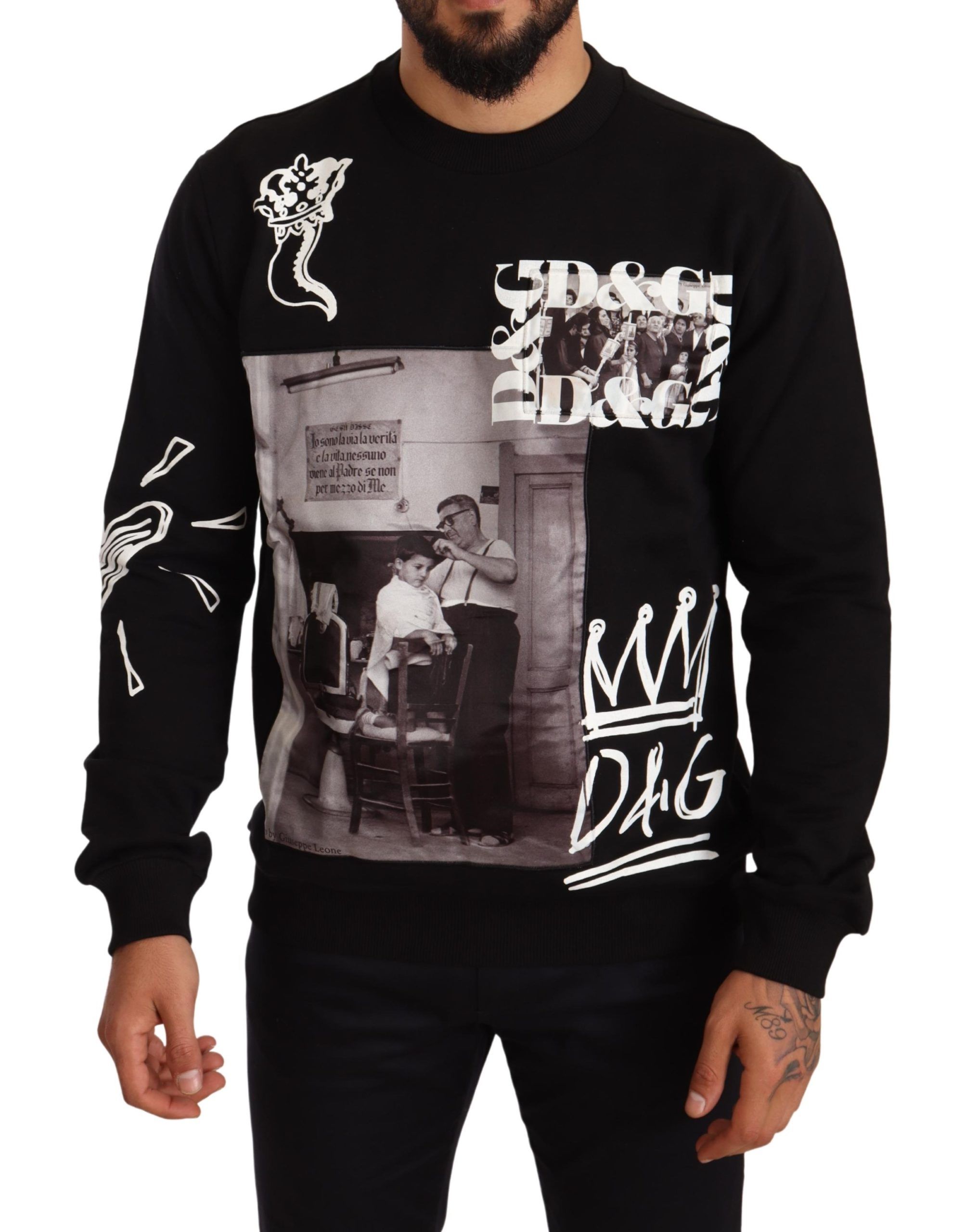 

Культовый черный хлопковый свитер Dolce & Gabbana