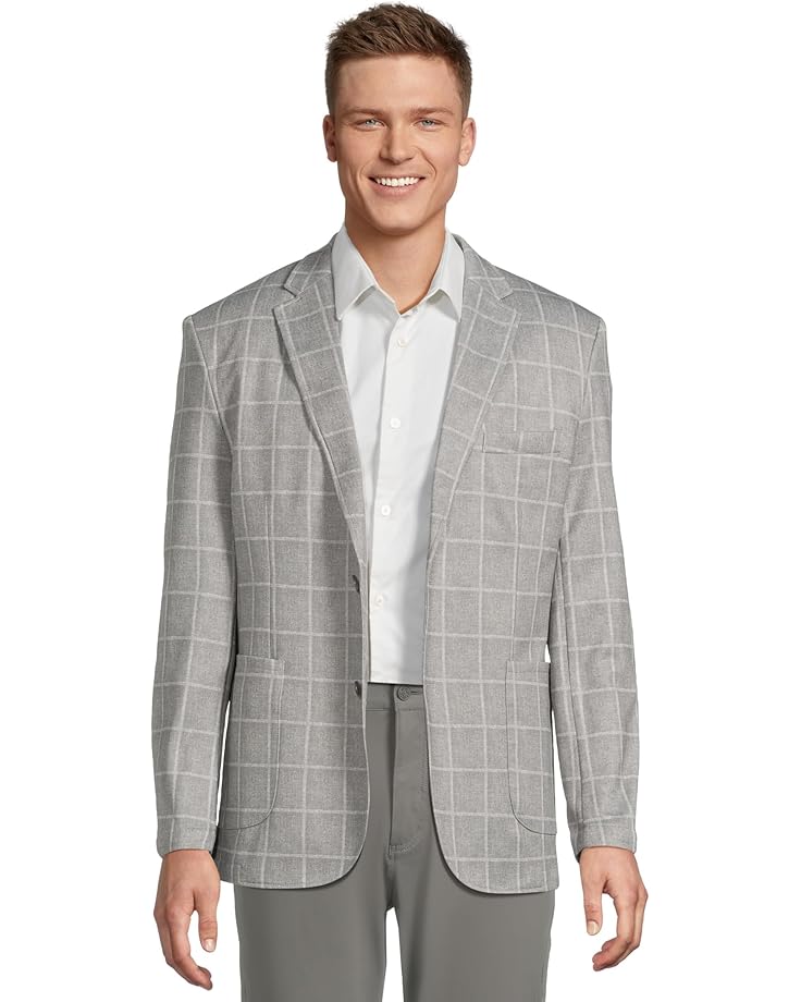

Блейзер Johnston & Murphy Xc Flex Unlined Plaid Knit Blazer, серый