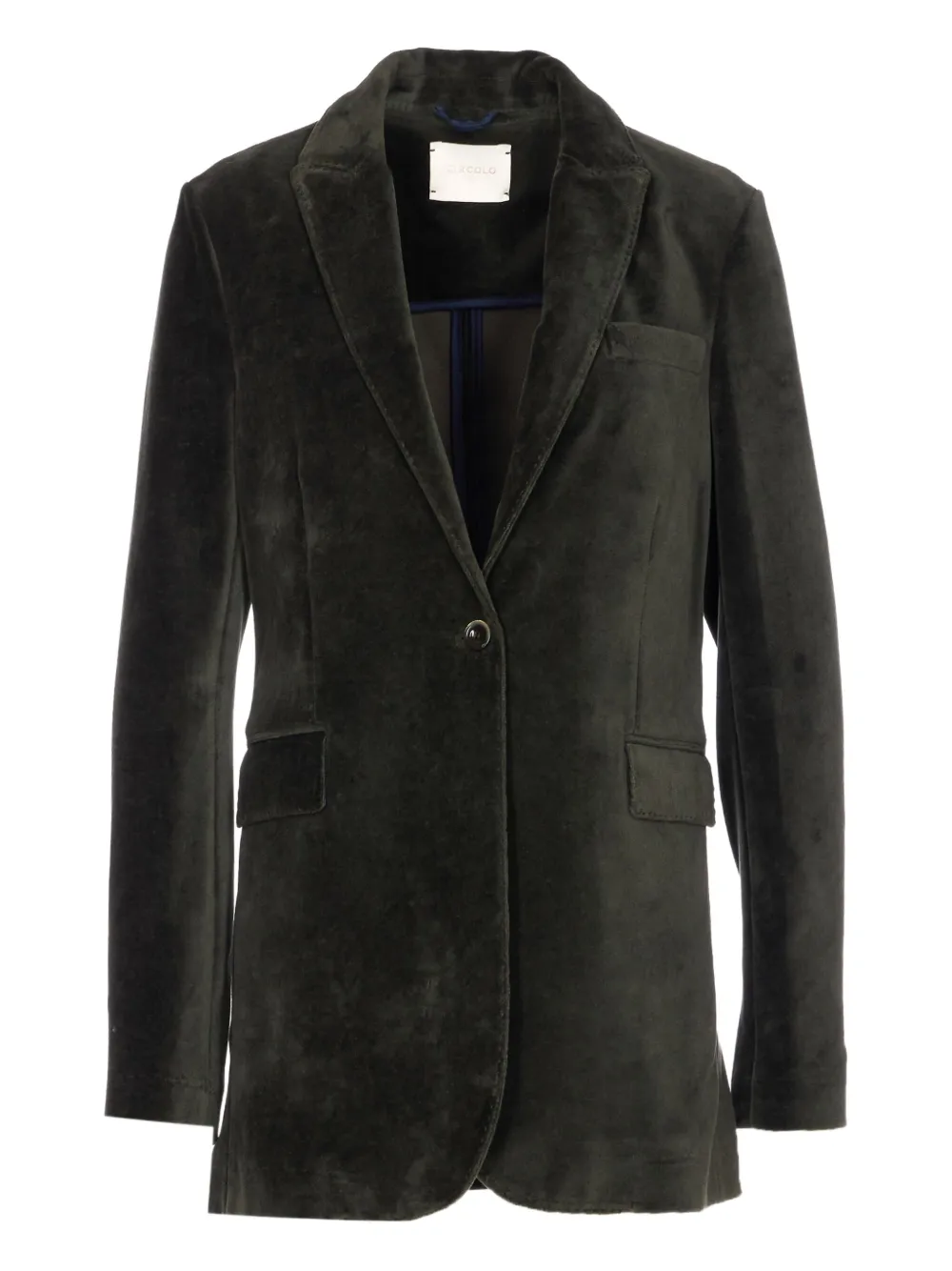 

Бархатный однобортный пиджак Circolo 1901, зеленый