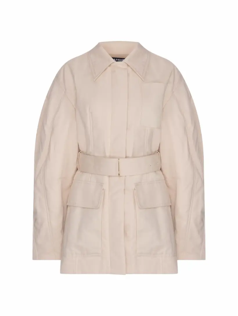 

Хлопковая куртка с поясом Jacquemus, бежевый