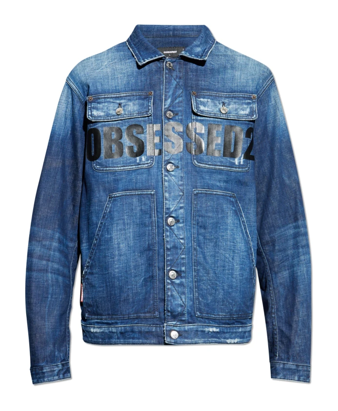 

Джинсовая куртка с логотипом Dsquared2, синий