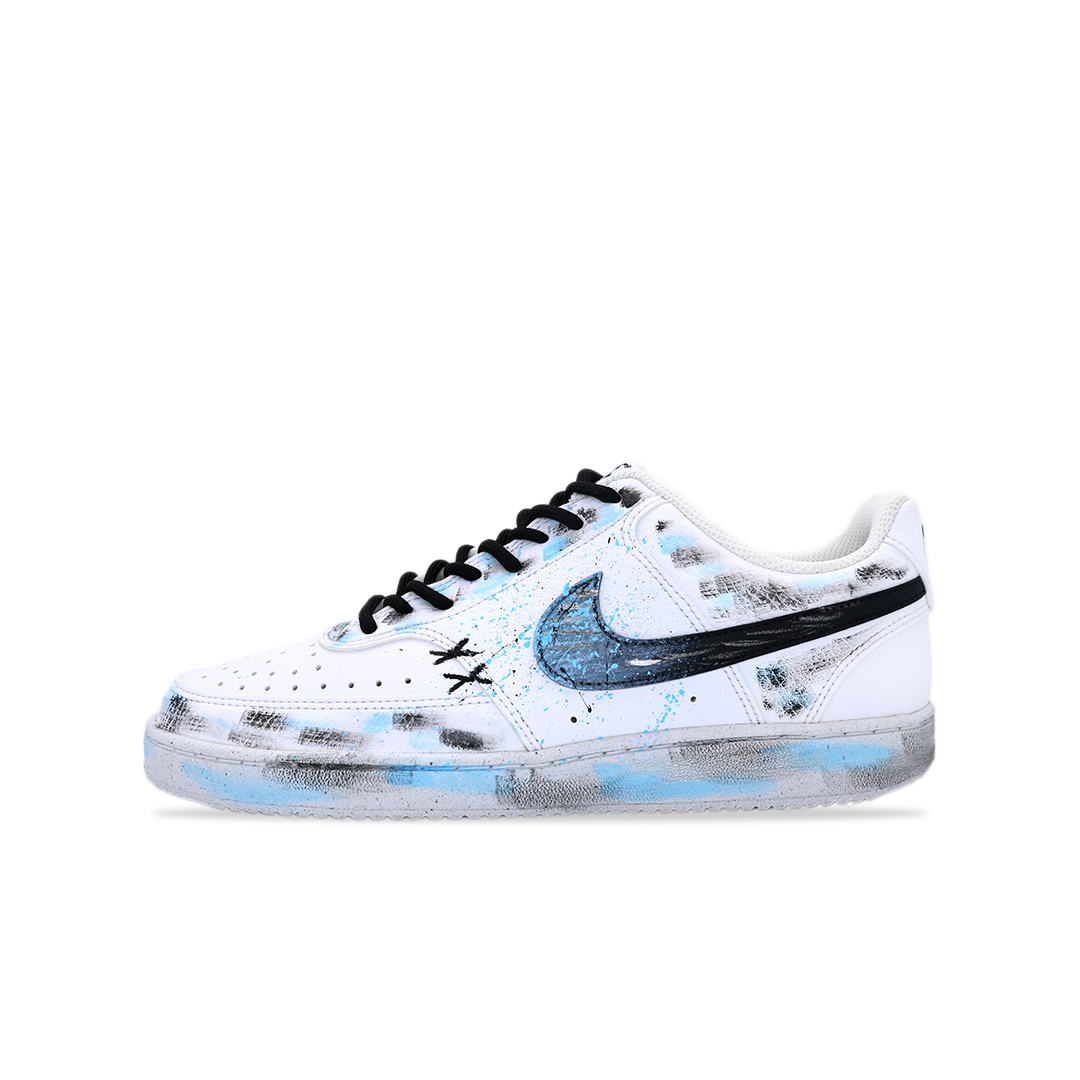 

Nike Кроссовки Court Vision 1 Vast Star Whisper, модные уличные кроссовки с низким верхом для скейтборда, мужские, белые, синие