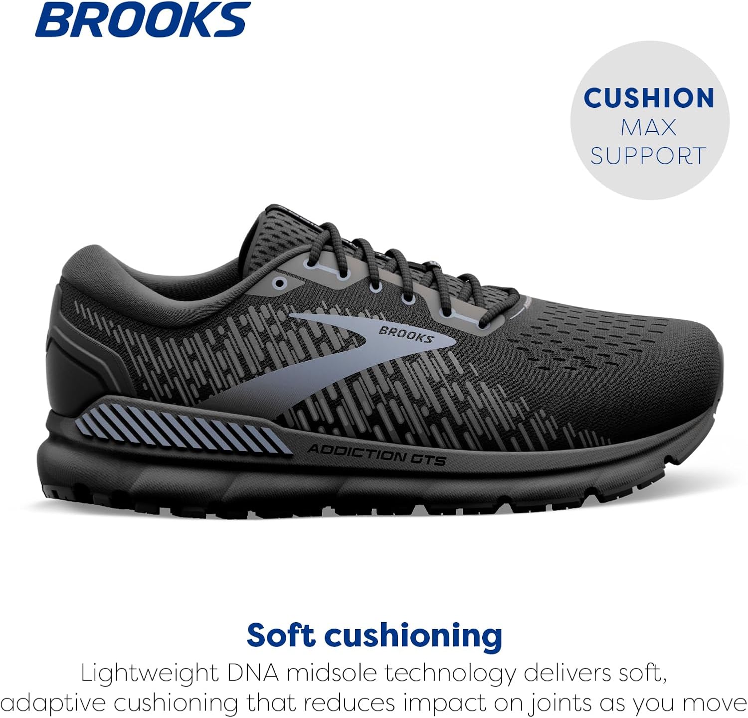 Мужские кроссовки для бега Brooks Addiction GTS 15 с поддержкой, черный — фото 2