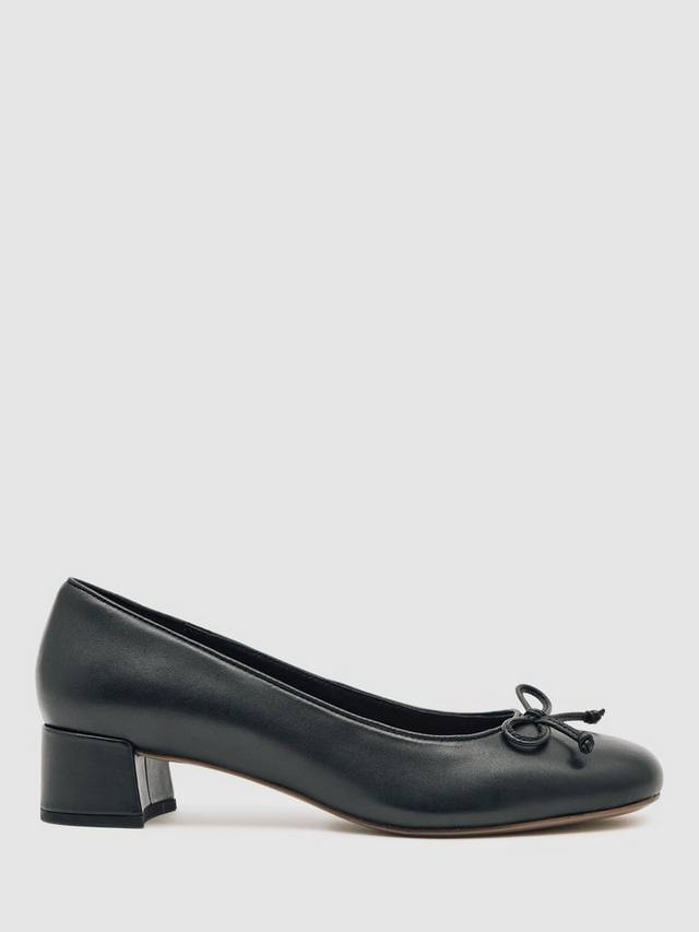 Anna кожаные мэри джейн на устойчивом каблуке Reiss, Black