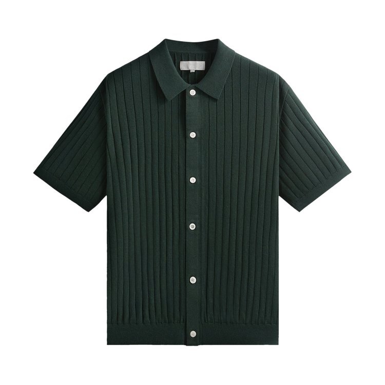

Рубашка Kith Rhys Knit Stripe Button Down Shirt, зеленый