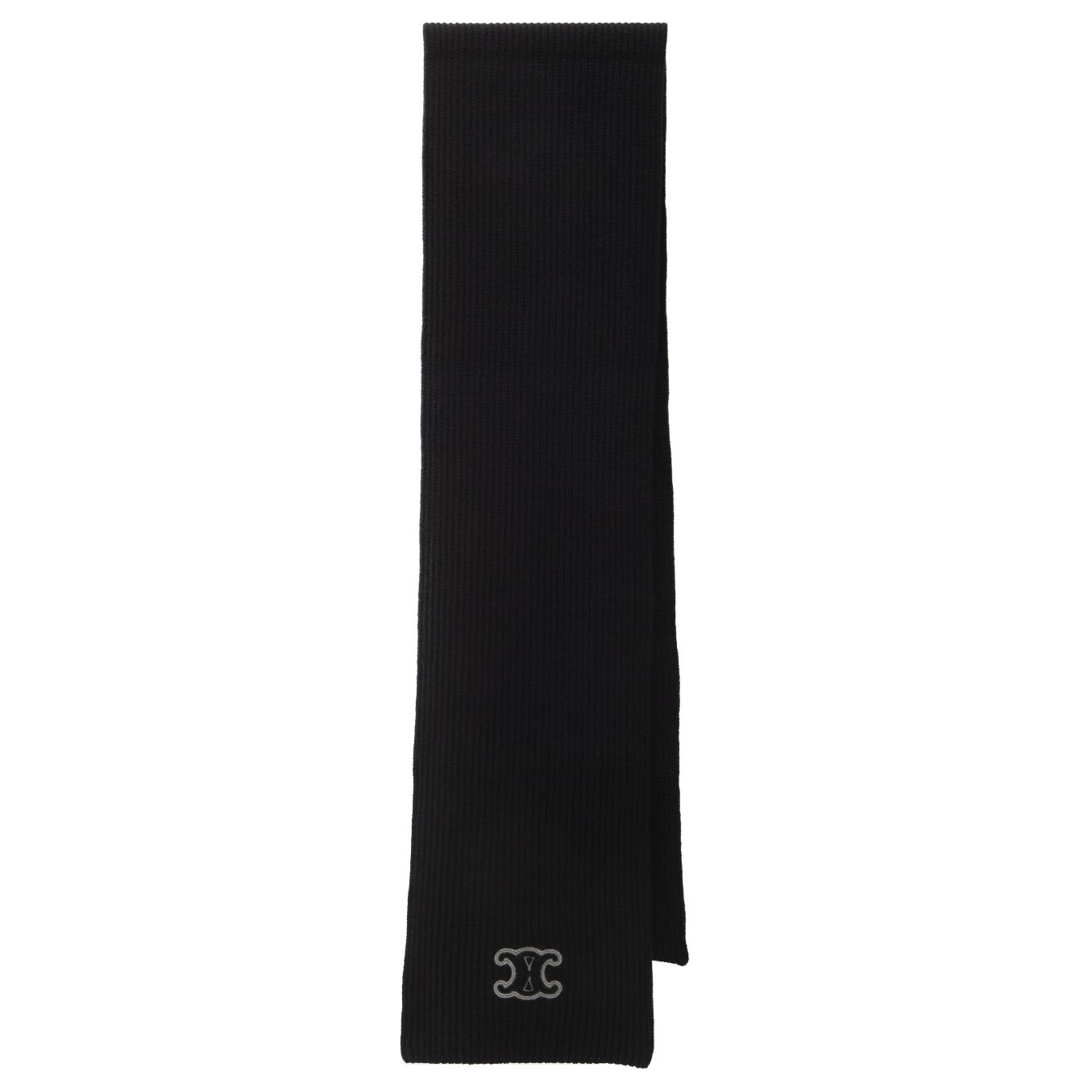 

CELINE Вязаный шарф мужской черный, Black
