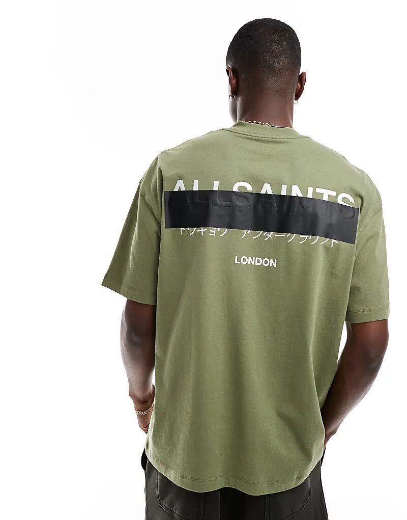 

Футболка Redact oversize с вышитым логотипом зеленого цвета AllSaints